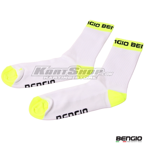 Bengio Socks, White / Yellow, Size 40-46