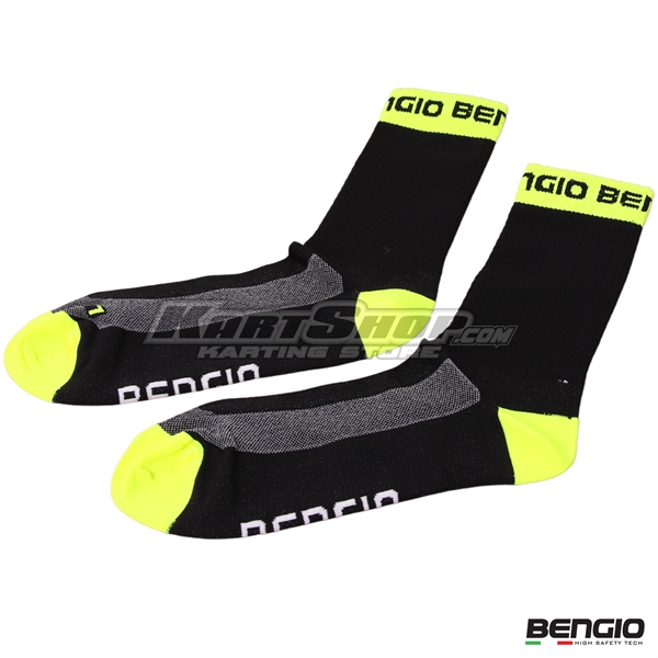 Bengio Socks, Black / Yellow, Size 40-46