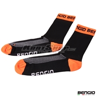 Bengio Socks, Black / Orange, Size 35-39