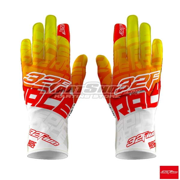 32Five Gloves, EPIC RACE,  White / Fluo Orange2Yellow