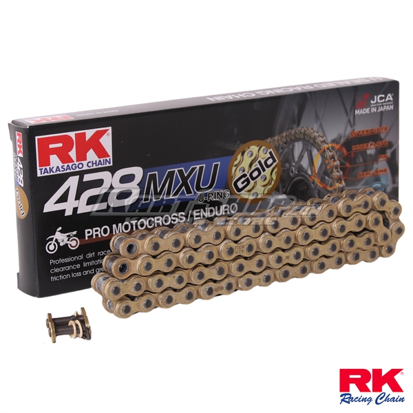 RK chain for KZ, 428 MXU gold , 60 , with chain link