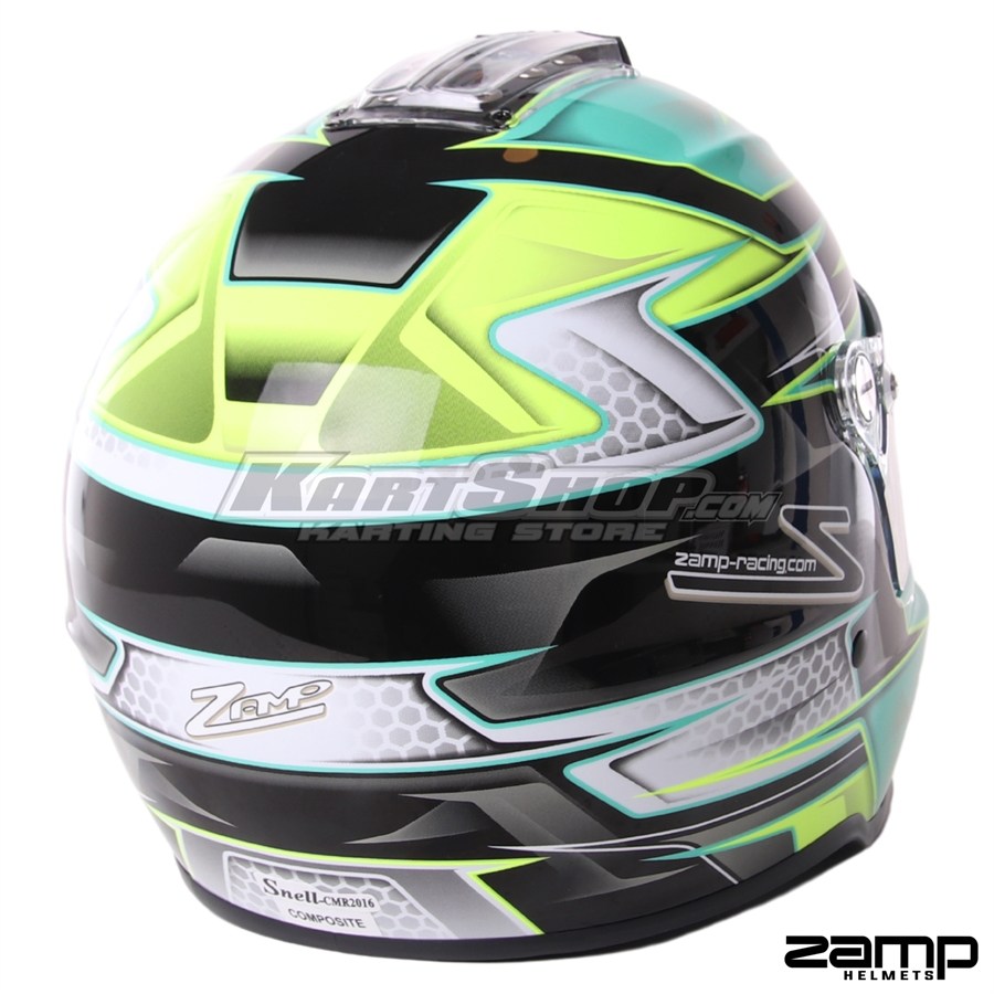 ZAMP Helmet, RZ 42 Youth, Green / Silver, Size 54