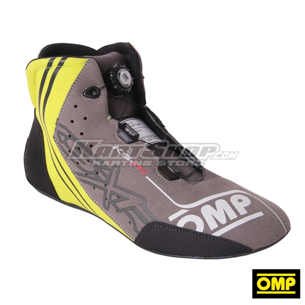 OMP KS-X Shoes, FIA 8877-2022, Black / Silver / Yellow