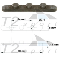 Axles key 3x7,4 mm, space 17 mm