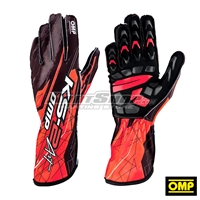 OMP KS-2 ART Gloves, Black / Red, Size XXS