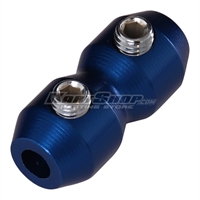 Cable clamp for accelerator cable, blue
