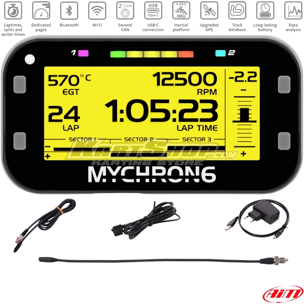 Lap timer, MyChron6, with water temperature sensor