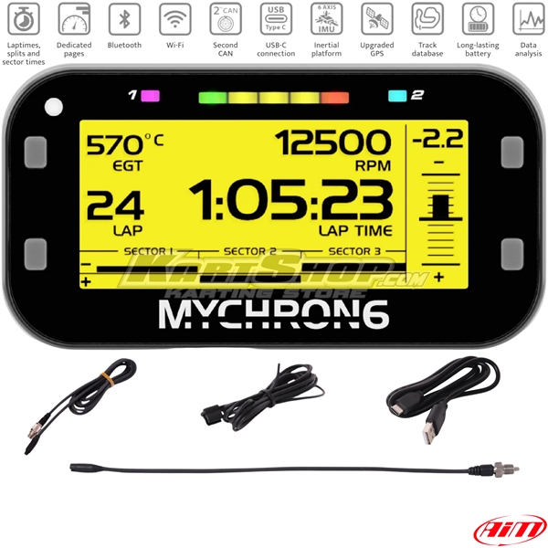 Lap timer, MyChron6, with water temperature sensor