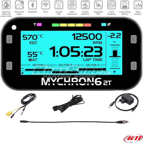 Lap timer, MyChron6 2T, with water temperature sensor