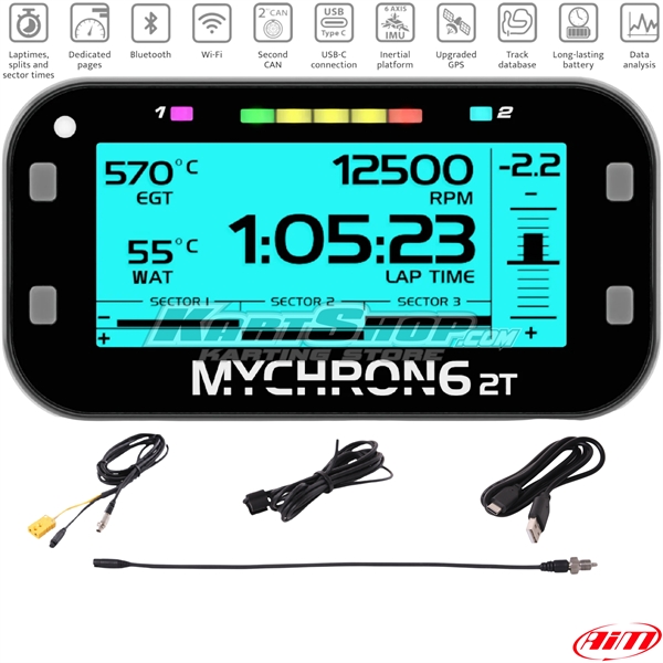 Lap timer, MyChron6 2T, with water temperature sensor