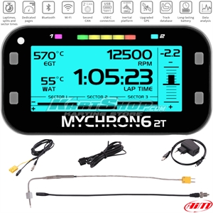 Lap timer, MyChron6 2T, with water and exhaust temperature sensor