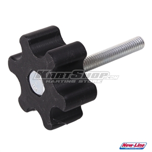 Plasticknob, M6 x 50 mm bolt, Black