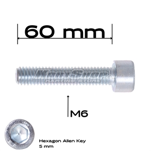 Bolt allen, M6 x 60 mm