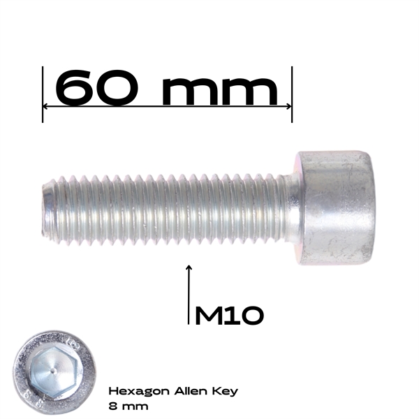 Bolt allen, M10 x 60 mm