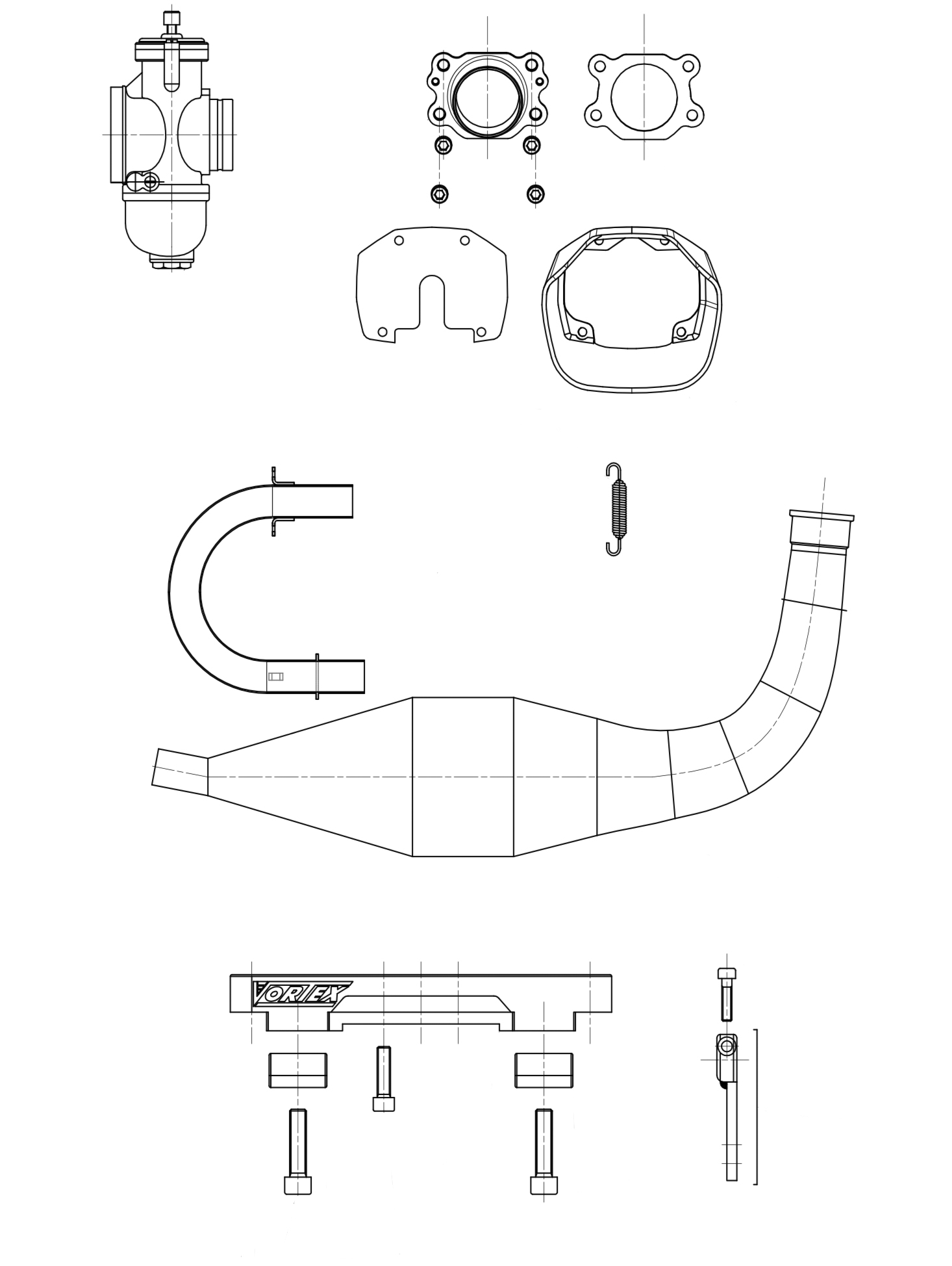 Exhaust and Carburetor | Vortex RSZ and RTZ | Engine