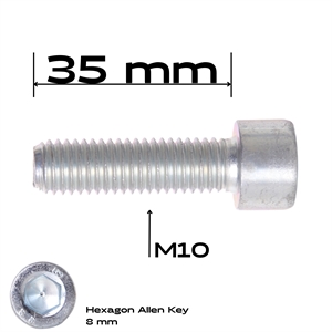 Bolt allen, M10 x 35 mm