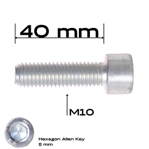 Bolt allen, M10 x 40 mm
