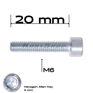Bolt allen, M6 x 20 mm