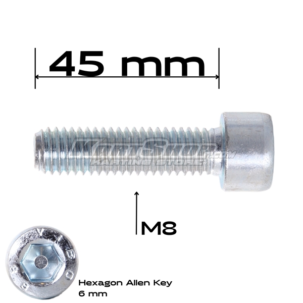 Bolt allen, M8 x 45 mm